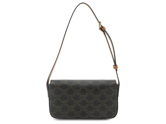 Céline Celine Triomphe Claude Schultertasche Braun Schwarz - Ansicht 3