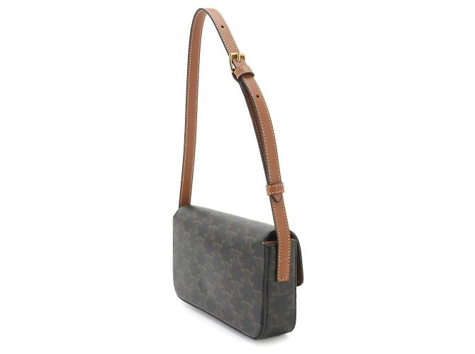 Céline Celine Triomphe Claude Schultertasche Braun Schwarz - Ansicht 4