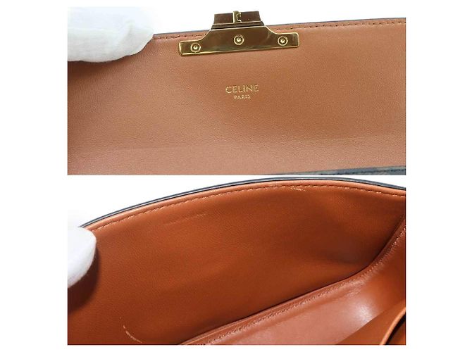 Céline Celine Triomphe Claude Schultertasche Braun Schwarz - Ansicht 8
