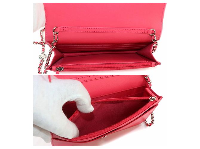 Portafoglio a catena Chanel Camellia Rosa - vista 7