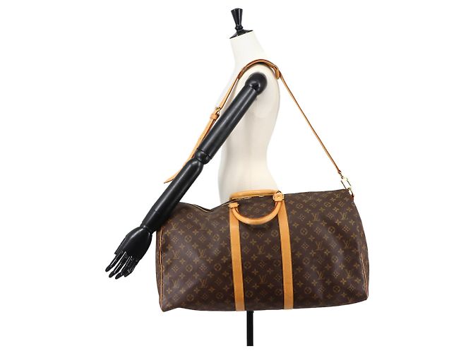 Borsa Louis Vuitton Keepall Bandouliere 55 Monogram Monogramma - vista 10
