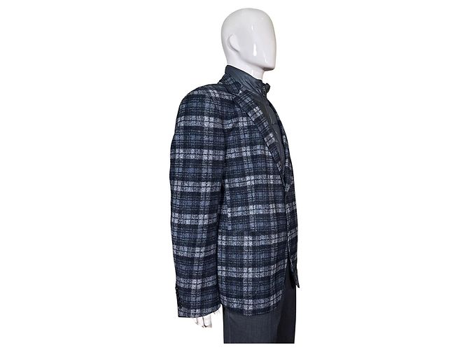 JOOP! Herren-Blazer mit Karomuster und abnehmbarer Steppweste Schwarz Blau Grau - Ansicht 2