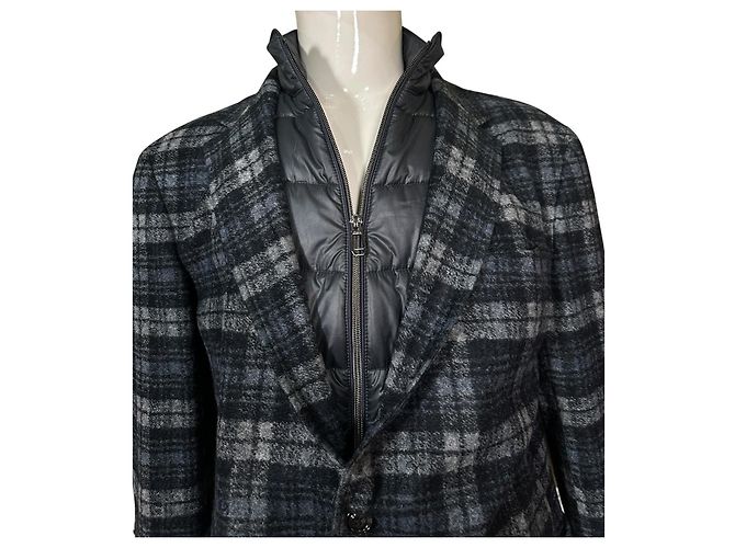 JOOP! Herren-Blazer mit Karomuster und abnehmbarer Steppweste Schwarz Blau Grau - Ansicht 4