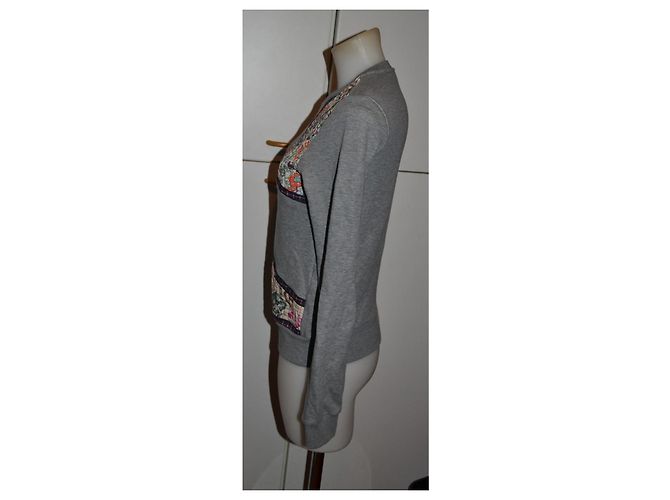 Red Valentino Grauer Sweatshirt mit Blumenprint Mehrfarben - Ansicht 2