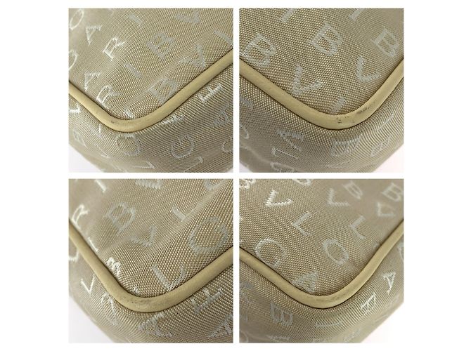 Bulgari Bolsa de Ombro/Necessaire BVLGARI Logomania em Lona Bege e Couro - vista 3