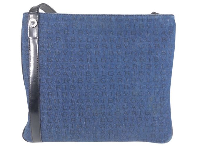 Bulgari Borsa a tracolla Bvlgari Logomania Nero Blu - vista 2