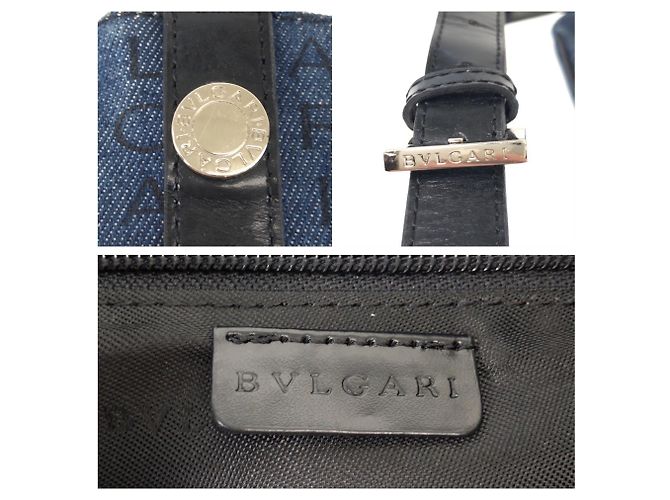 Bulgari Borsa a tracolla Bvlgari Logomania Nero Blu - vista 4