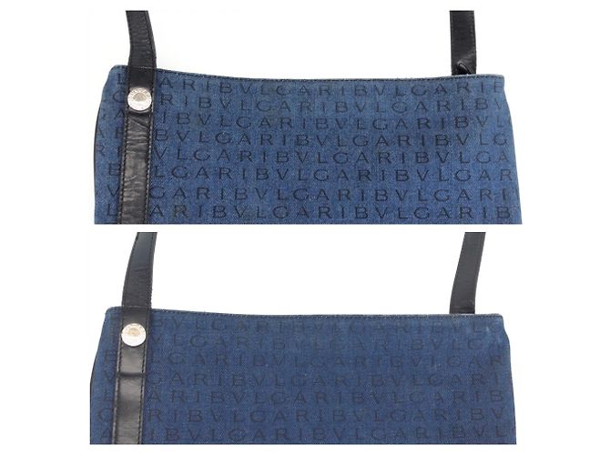 Bulgari Borsa a tracolla Bvlgari Logomania Nero Blu - vista 5