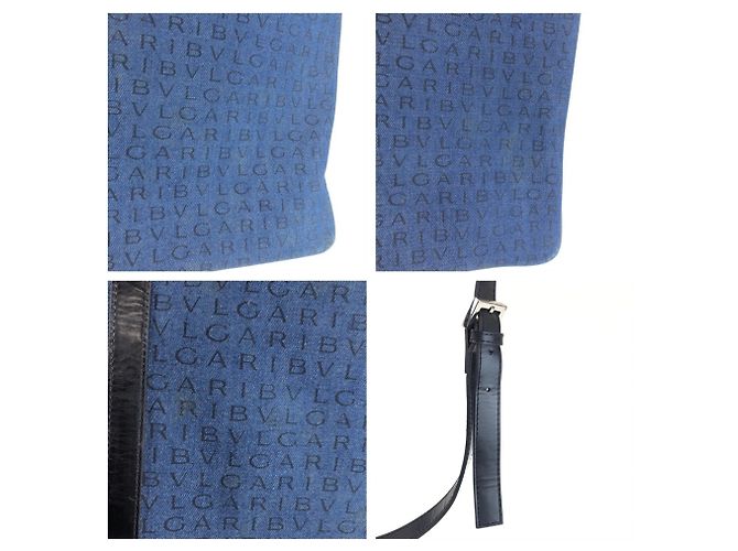 Bulgari Borsa a tracolla Bvlgari Logomania Nero Blu - vista 6