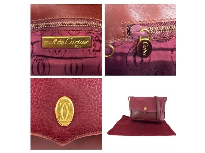 Borsa a tracolla Cartier Must Line in pelle Bordeaux Bordò - vista 3