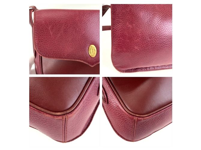 Borsa a tracolla Cartier Must Line in pelle Bordeaux Bordò - vista 5