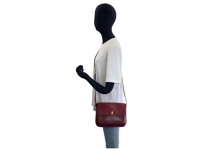 Borsa a tracolla Cartier Must Line in pelle Bordeaux Bordò - vista 6
