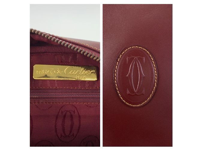 Bolso de hombro Cartier Must Line de cuero Bordeaux Burdeos - vista 3