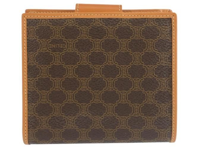 Céline Celine Vintage Macadam Brown Leather Bi-fold Wallet - view 2