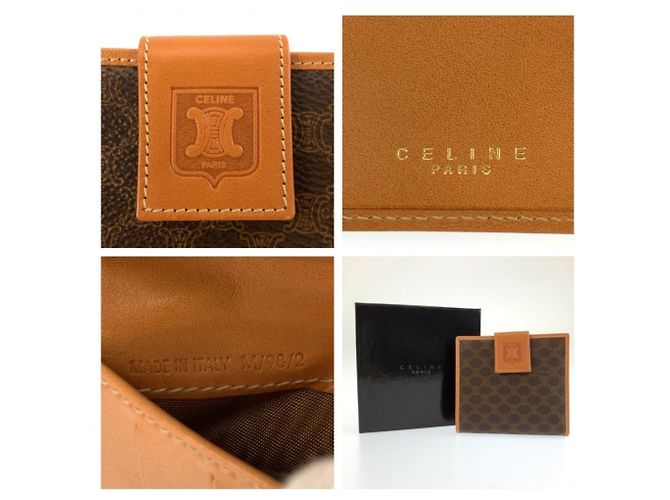 Céline Celine Vintage Macadam Brown Leather Bi-fold Wallet - view 3