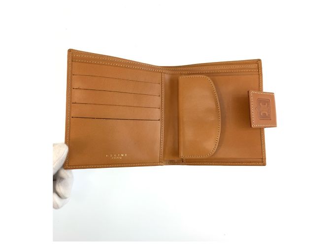Céline Celine Vintage Macadam Brown Leather Bi-fold Wallet - view 4
