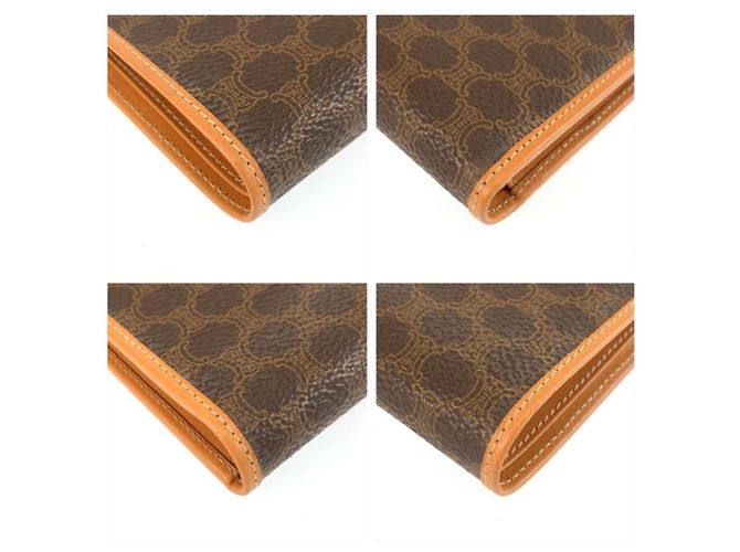 Céline Celine Vintage Macadam Brown Leather Bi-fold Wallet - view 7