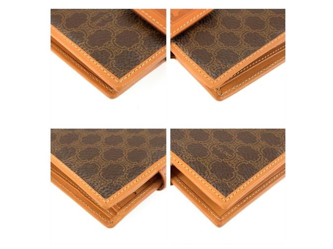 Céline Celine Vintage Macadam Brown Leather Bi-fold Wallet - view 8