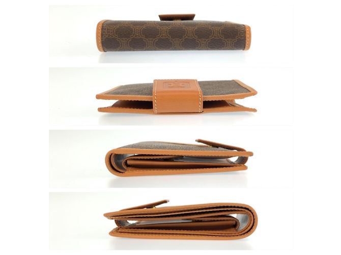 Céline Celine Vintage Macadam Brown Leather Bi-fold Wallet - view 9