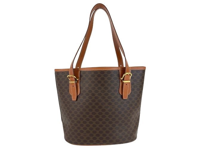 Céline Borsa Tote/Borsa a tracolla Celine Macadam in pelle marrone - vista 2