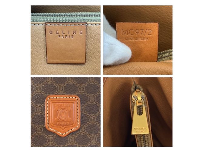 Céline Borsa Tote/Borsa a tracolla Celine Macadam in pelle marrone - vista 3