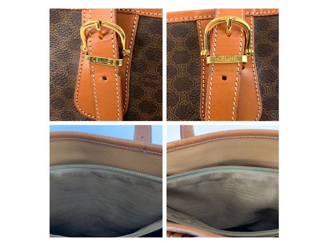 Céline Borsa Tote/Borsa a tracolla Celine Macadam in pelle marrone - vista 5