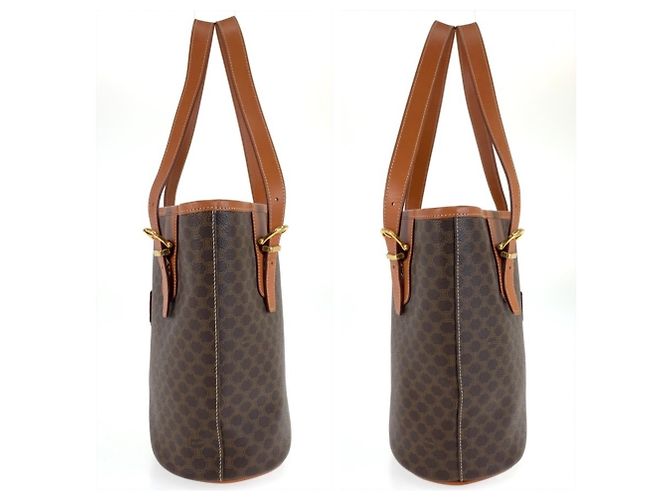Céline Borsa Tote/Borsa a tracolla Celine Macadam in pelle marrone - vista 7