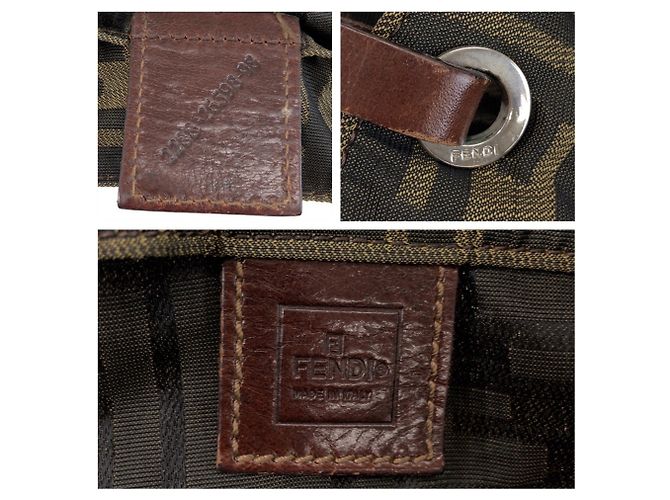 Fendi Zucca Tote Bag Braun Leder und Canvas - Ansicht 4