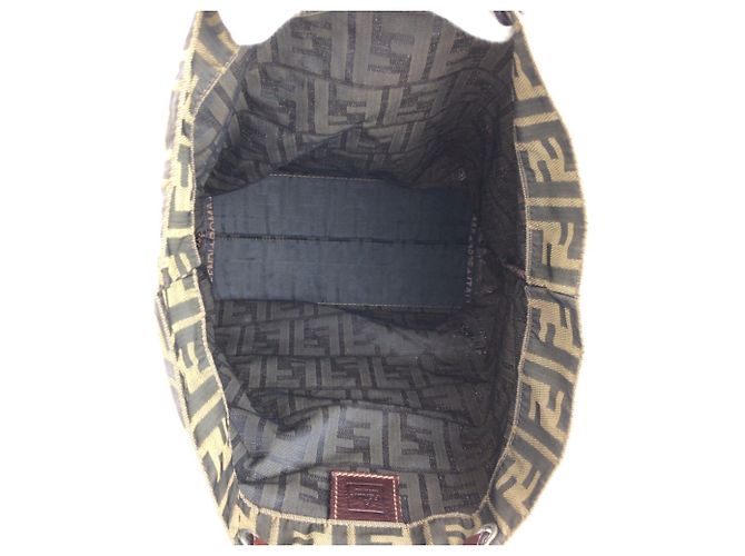 Fendi Zucca Tote Bag Braun Leder und Canvas - Ansicht 9