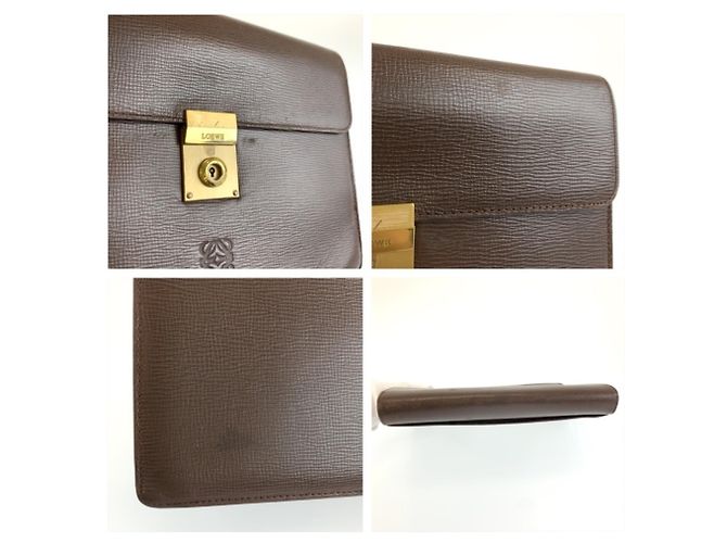Bolso de mano Loewe Anagram de piel marrón Castaño - vista 5