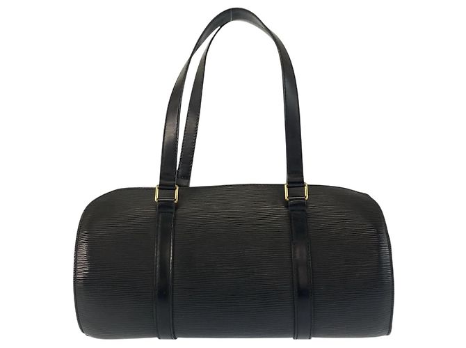 Bolso de hombro Louis Vuitton Epi Soufflot de cuero negro - vista 2