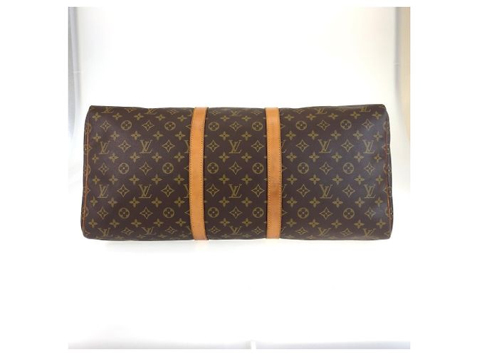 Borsa Boston Louis Vuitton Monogram Keepall 55 Marrone Monogramma - vista 10