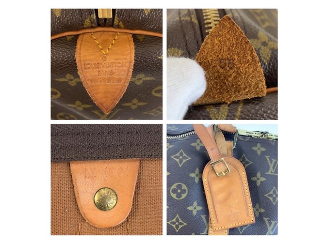 Borsa Boston Louis Vuitton Monogram Keepall 55 Marrone Monogramma - vista 3