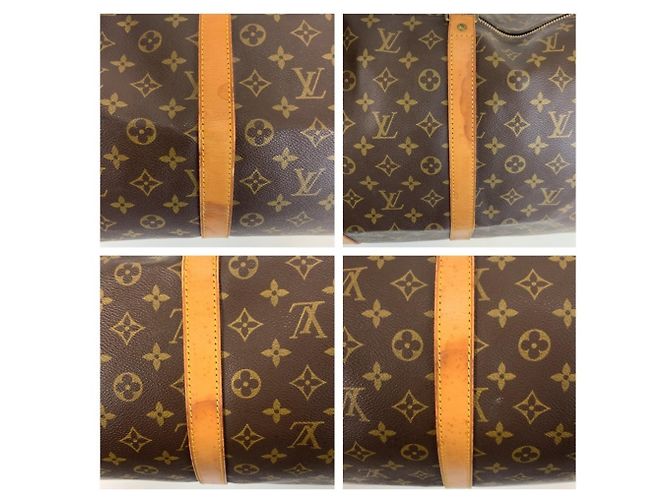 Borsa Boston Louis Vuitton Monogram Keepall 55 Marrone Monogramma - vista 5