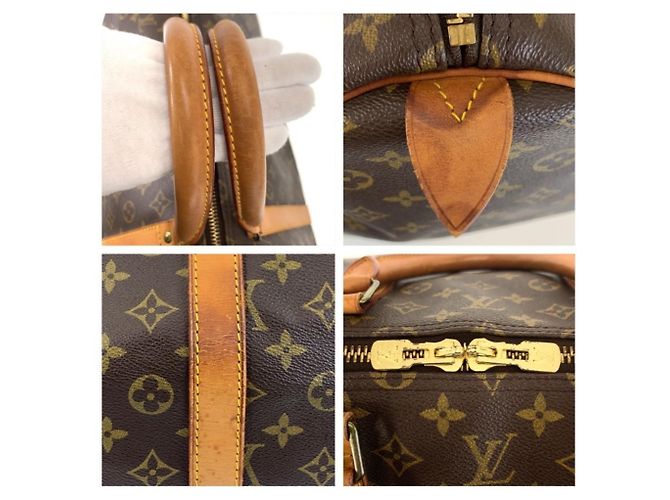 Borsa Boston Louis Vuitton Monogram Keepall 55 Marrone Monogramma - vista 6