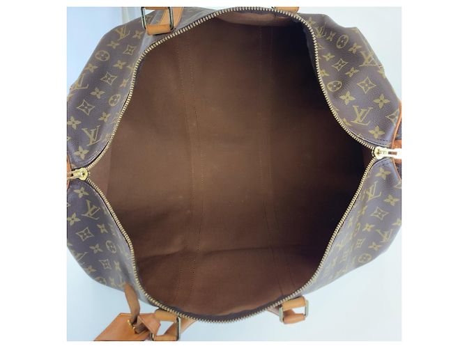 Borsa Boston Louis Vuitton Monogram Keepall 55 Marrone Monogramma - vista 9