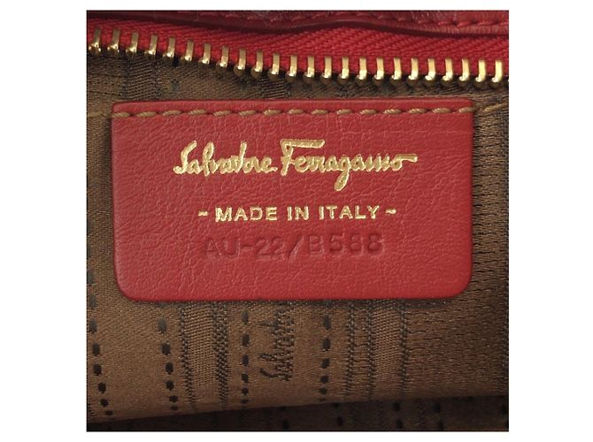Borsa in pelle rossa 2-way Salvatore Ferragamo Gancini Rosso - vista 4