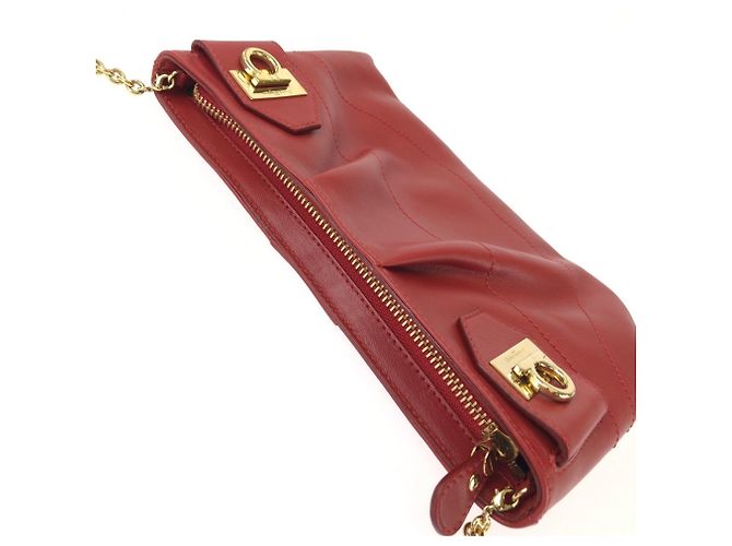 Borsa in pelle rossa 2-way Salvatore Ferragamo Gancini Rosso - vista 5