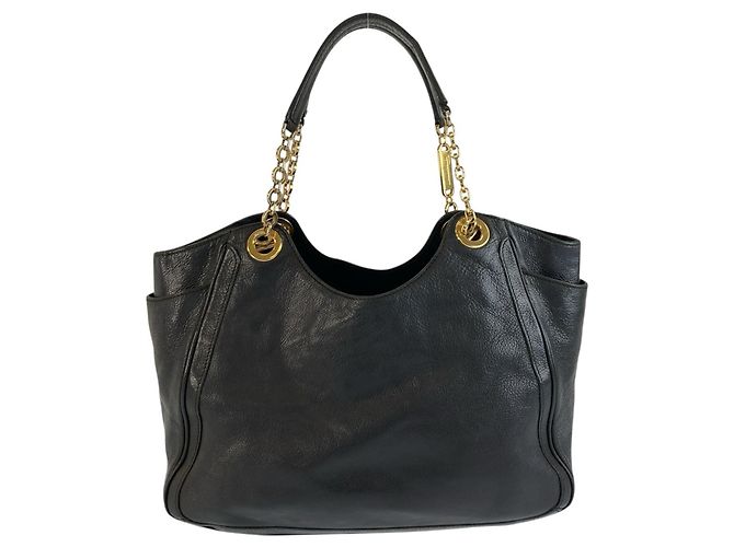 Borsa Tote/Spalla Salvatore Ferragamo Gancini in pelle nera - vista 2
