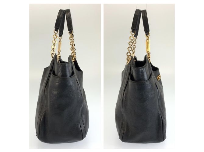 Borsa Tote/Spalla Salvatore Ferragamo Gancini in pelle nera - vista 7