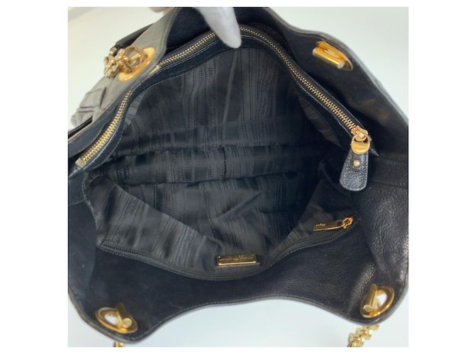 Borsa Tote/Spalla Salvatore Ferragamo Gancini in pelle nera - vista 8