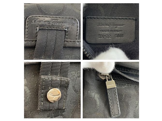 Gancini Salvatore Ferragamo Sling Bag aus schwarzem Canvas - Ansicht 3