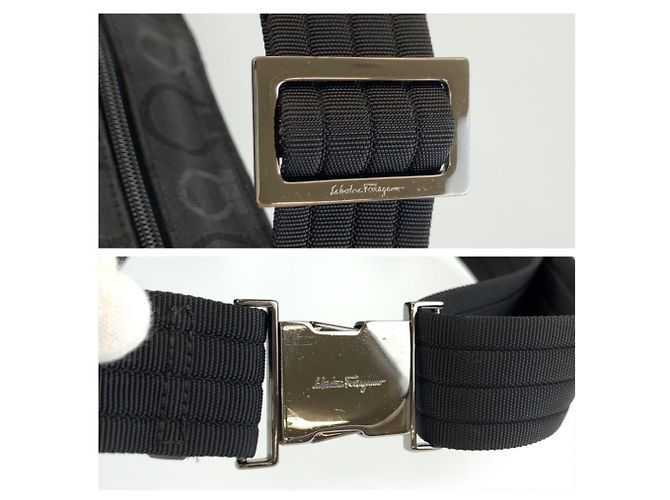 Gancini Salvatore Ferragamo Sling Bag aus schwarzem Canvas - Ansicht 4