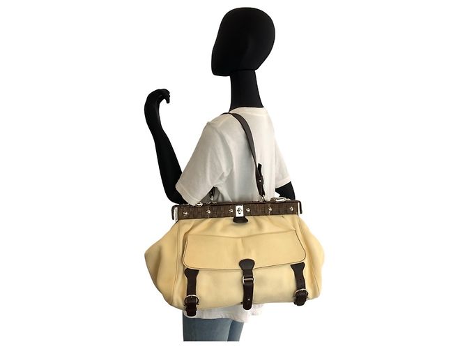Borsa a tracolla in pelle Salvatore Ferragamo Beige Crudo - vista 7