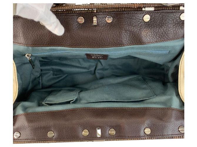 Borsa a tracolla in pelle Salvatore Ferragamo Beige Crudo - vista 9