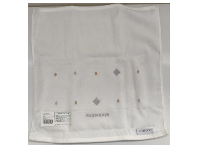 Conjunto de toalhas Givenchy em algodão branco Dourado Cinza - vista 6