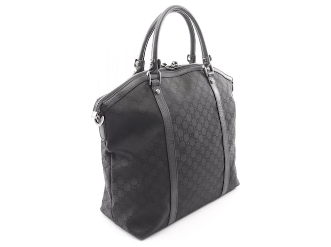 Borsa Tote Gucci GG Pattern Interlocking G Nero - vista 2