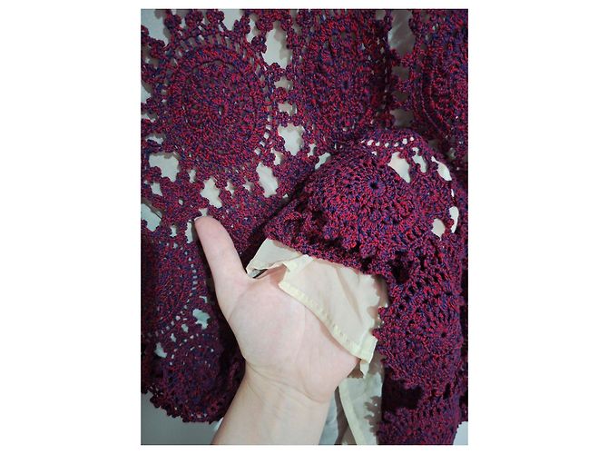 Vestido de crochet Prada espalda descubierta Roja Burdeos - vista 7
