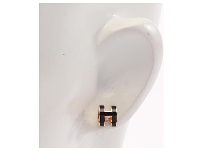 Hermès Hermes MINI POP H Ohrstecker Schwarz Golden - Ansicht 4