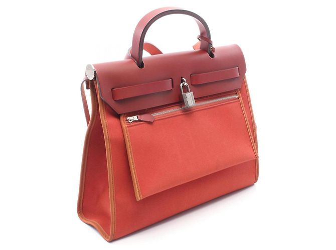 Hermès Herbag Zip PM 2-Way Handtasche Rosso - vista 2